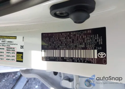 2025 Toyota Corolla Le from USA, damaged, VIN 5YFB4MDEXSP333955